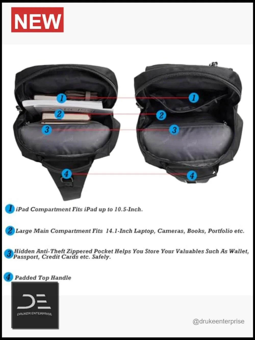Water Resistant Nylon Sling Bag Laptop Backpack Crossbody Messenger for Travel